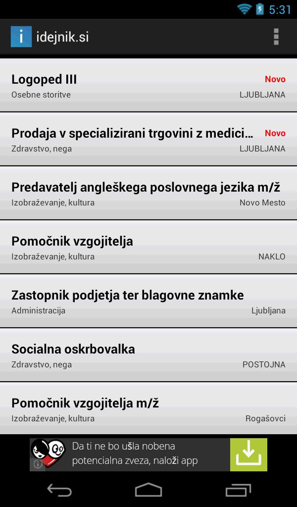 Idejnik.si, delo in zaposlitev