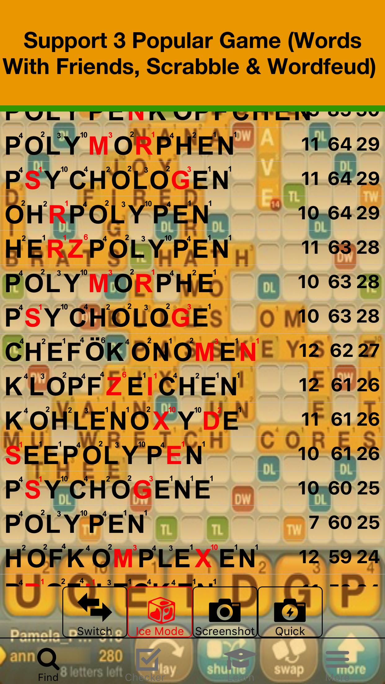 Deutsche Word Cheat for WWF Scrabble Wordfeud